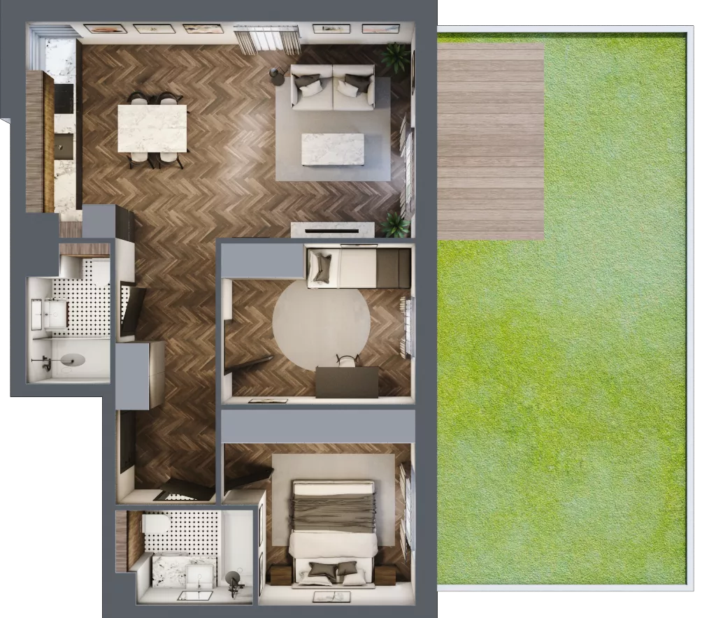 3 pokoje, mieszkanie 64,20 m², parter, oferta nr B.5, Premiera Bemowo, Warszawa, Bemowo, Chrzanów, ul. Coopera 5-7