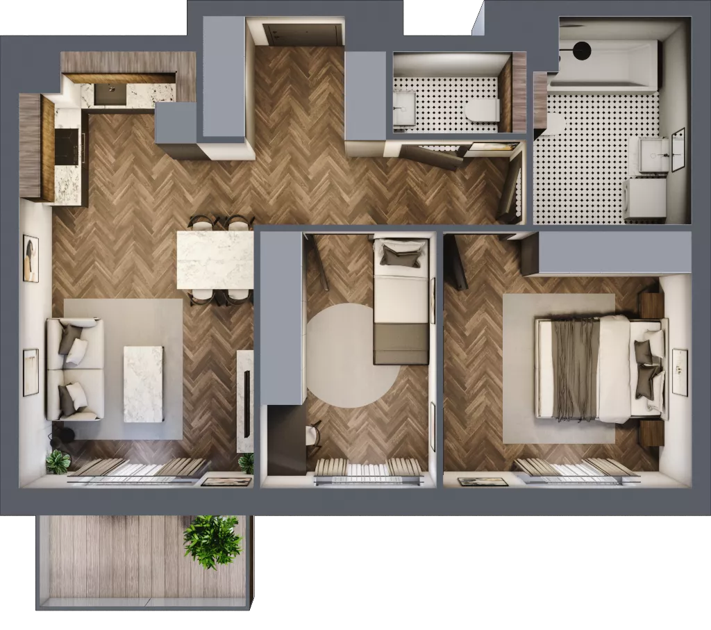 3 pokoje, apartament 60,52 m², piętro 3, oferta nr B.17, Premiera Bemowo, Warszawa, Bemowo, Chrzanów, ul. Coopera 5-7