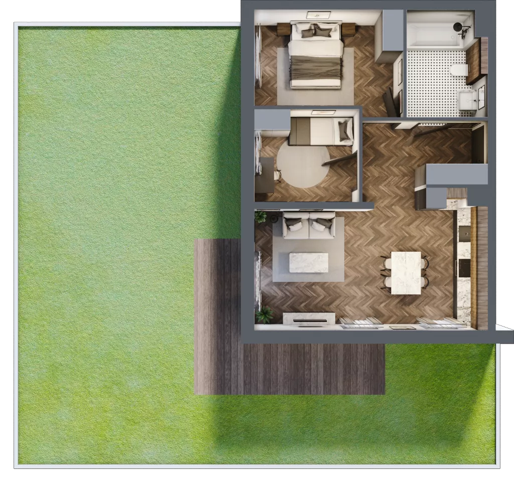 3 pokoje, mieszkanie 60,91 m², parter, oferta nr B.2, Premiera Bemowo, Warszawa, Bemowo, Chrzanów, ul. Coopera 5-7