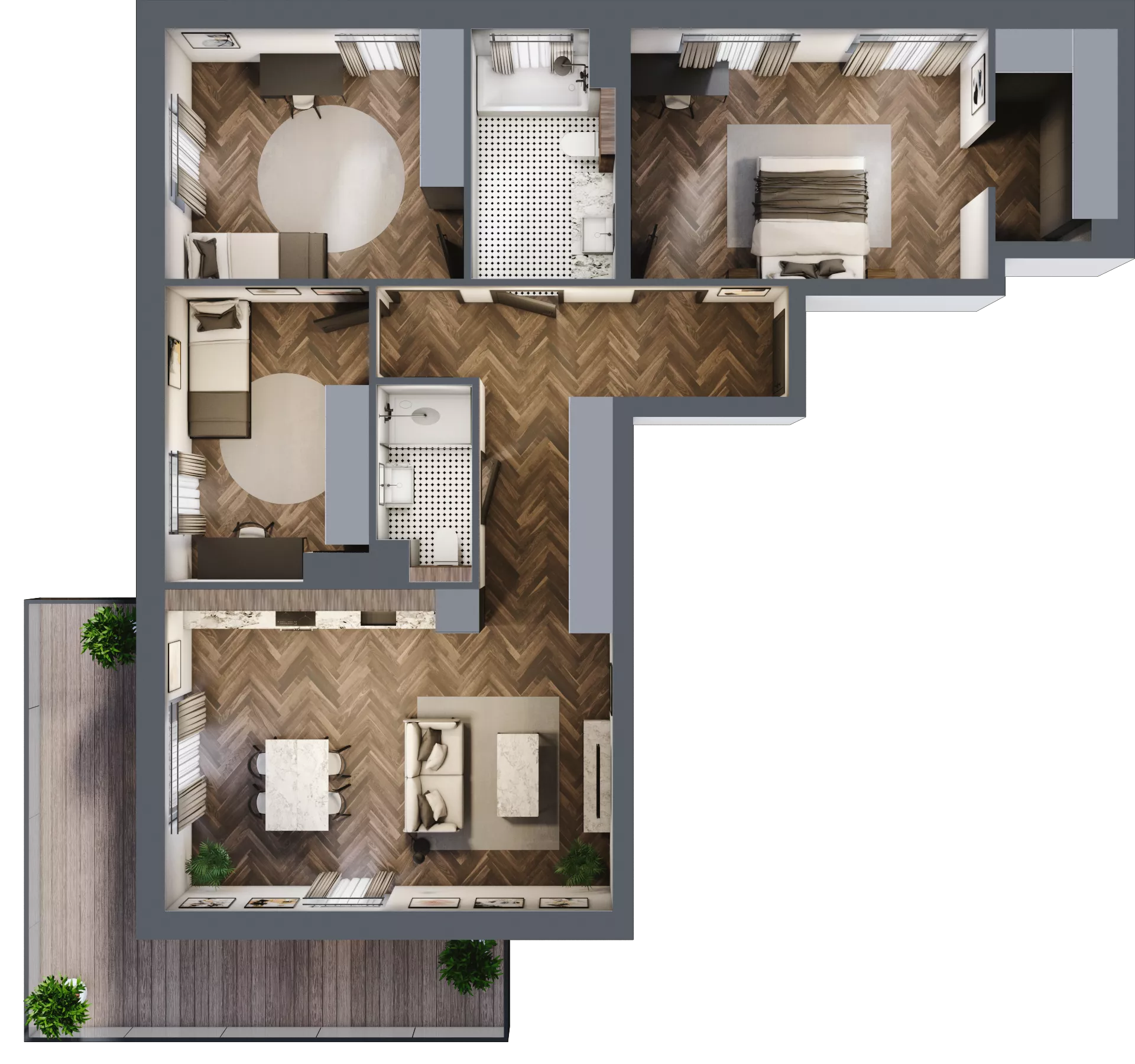 4 pokoje, mieszkanie 95,74 m², piętro 2, oferta nr C.15, Premiera Bemowo, Warszawa, Bemowo, Chrzanów, ul. Coopera 5-7