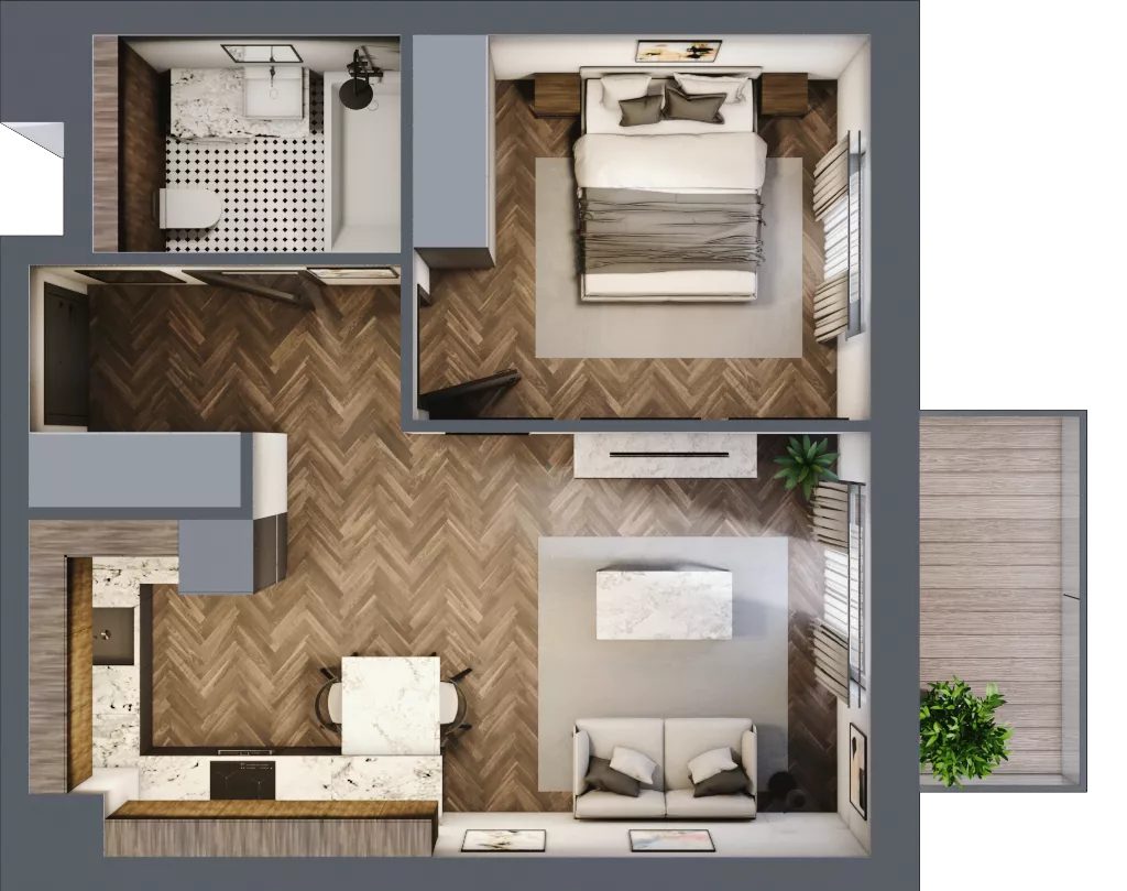 2 pokoje, mieszkanie 41,94 m², piętro 2, oferta nr C.13, Premiera Bemowo, Warszawa, Bemowo, Chrzanów, ul. Coopera 5-7