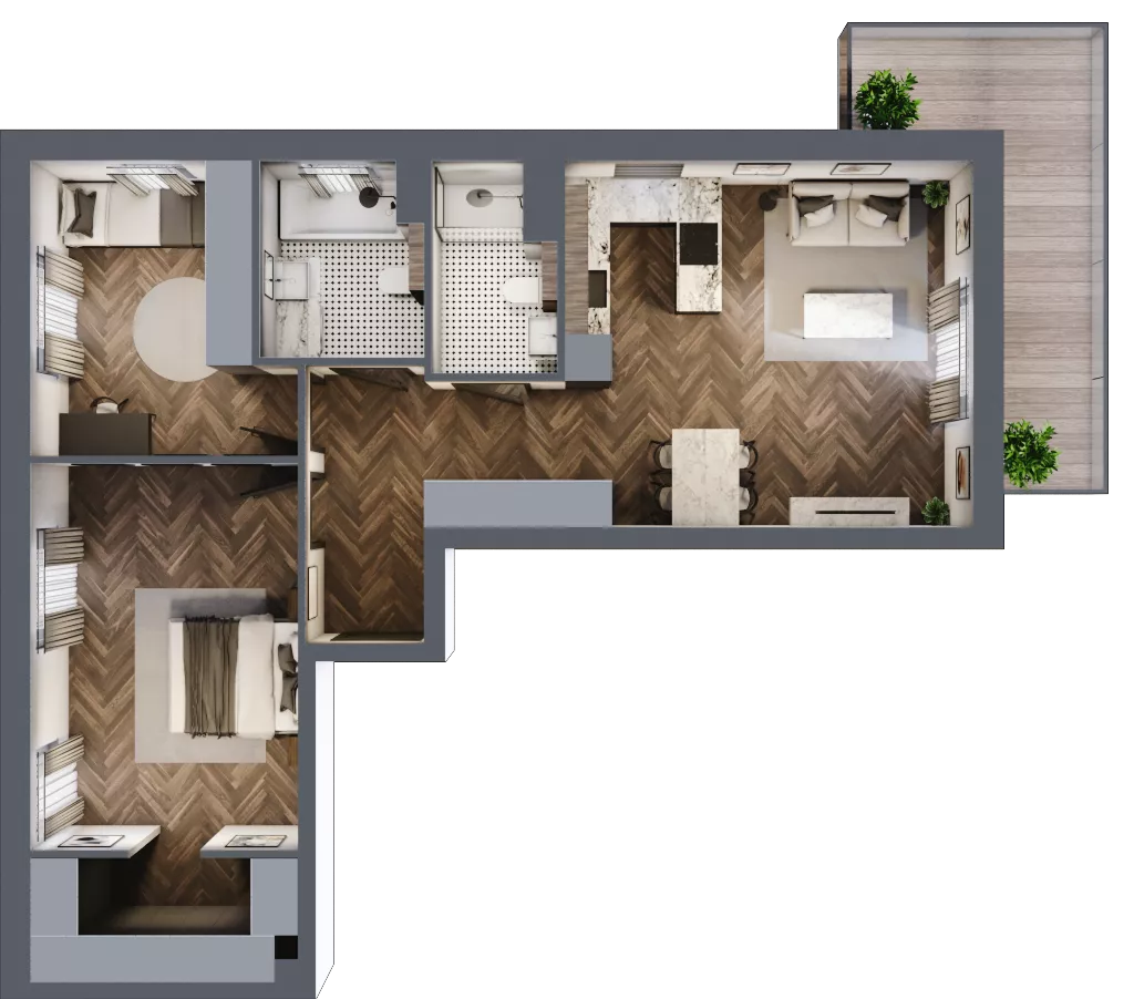 3 pokoje, mieszkanie 75,66 m², piętro 3, oferta nr C.16, Premiera Bemowo, Warszawa, Bemowo, Chrzanów, ul. Coopera 5-7