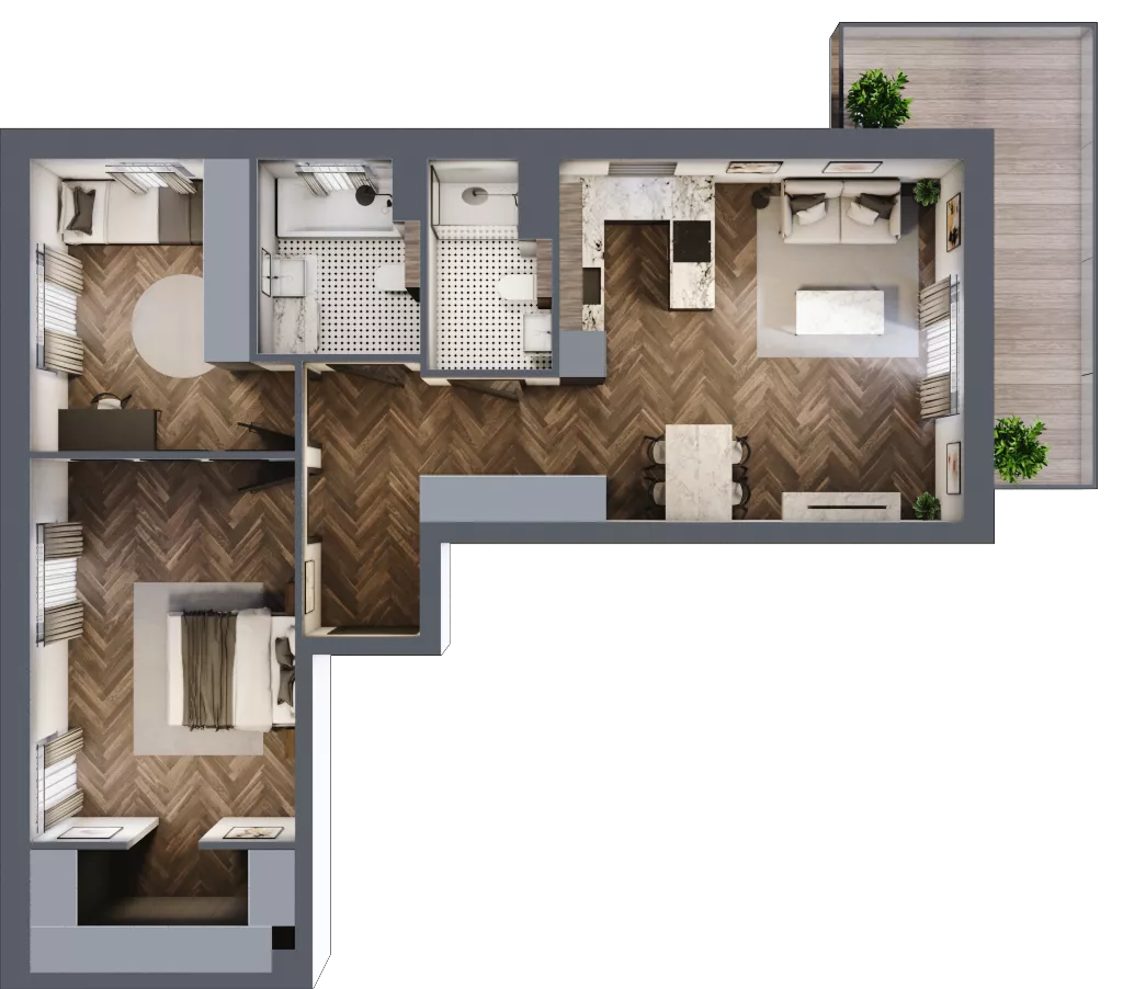 3 pokoje, mieszkanie 75,66 m², piętro 1, oferta nr C.6, Premiera Bemowo, Warszawa, Bemowo, Chrzanów, ul. Coopera 5-7