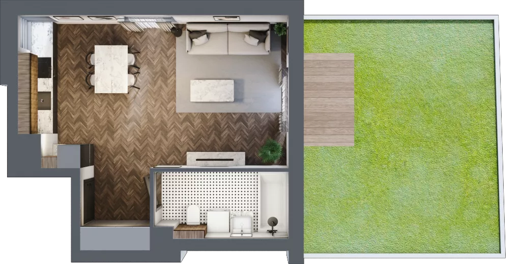 1 pokój, mieszkanie 36,79 m², parter, oferta nr D.4, Premiera Bemowo, Warszawa, Bemowo, Chrzanów, ul. Coopera 5-7