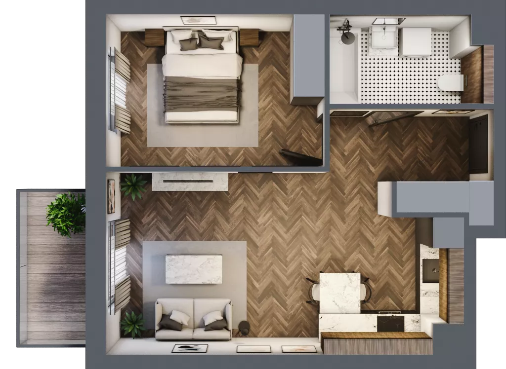 2 pokoje, mieszkanie 46,50 m², piętro 3, oferta nr D.17, Premiera Bemowo, Warszawa, Bemowo, Chrzanów, ul. Coopera 5-7