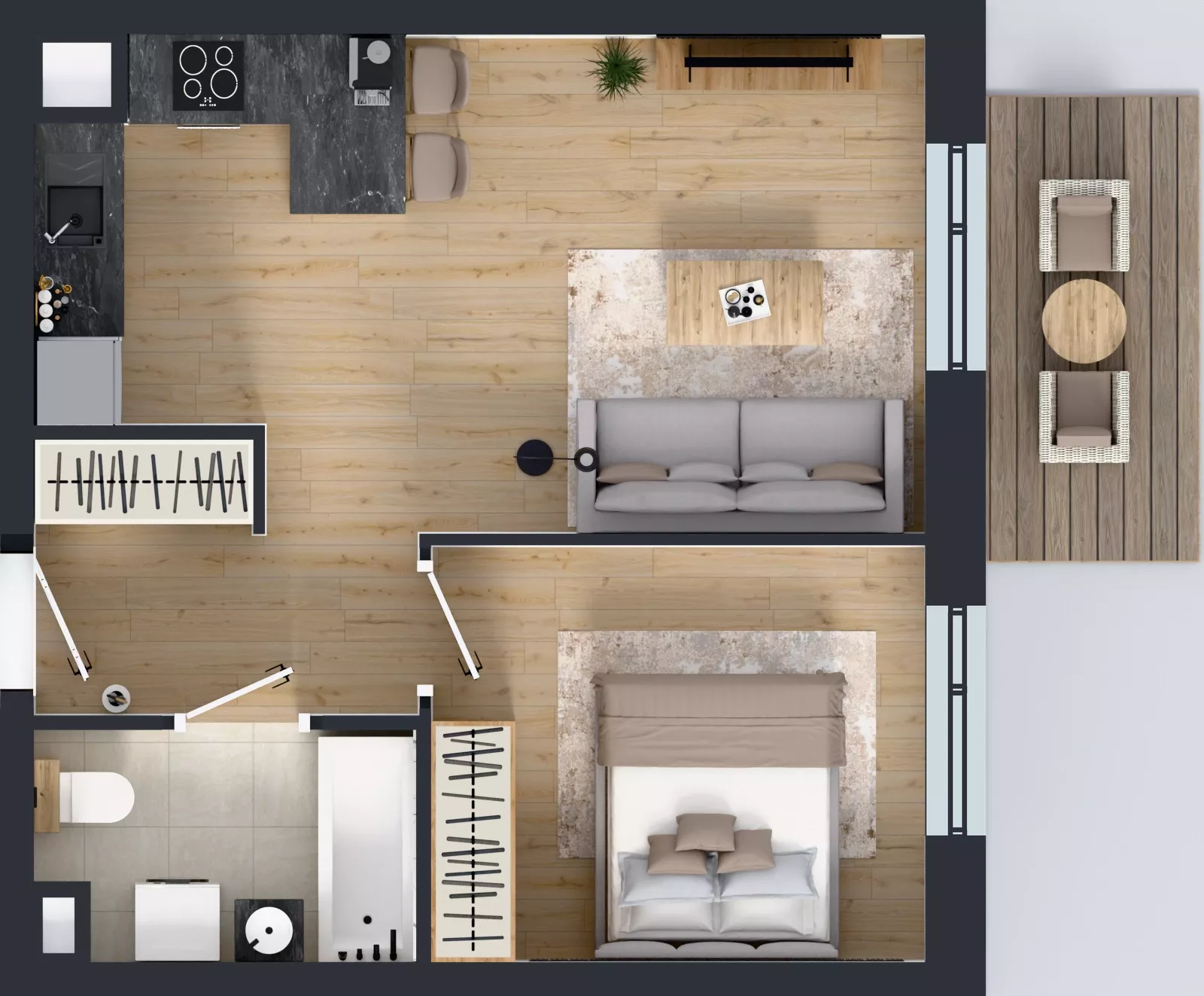 2 pokoje, mieszkanie 39,64 m², piętro 1, oferta nr B10-K1-1-1, ATAL Strachowicka II, Wrocław, Żerniki, Fabryczna, ul. Strachowicka