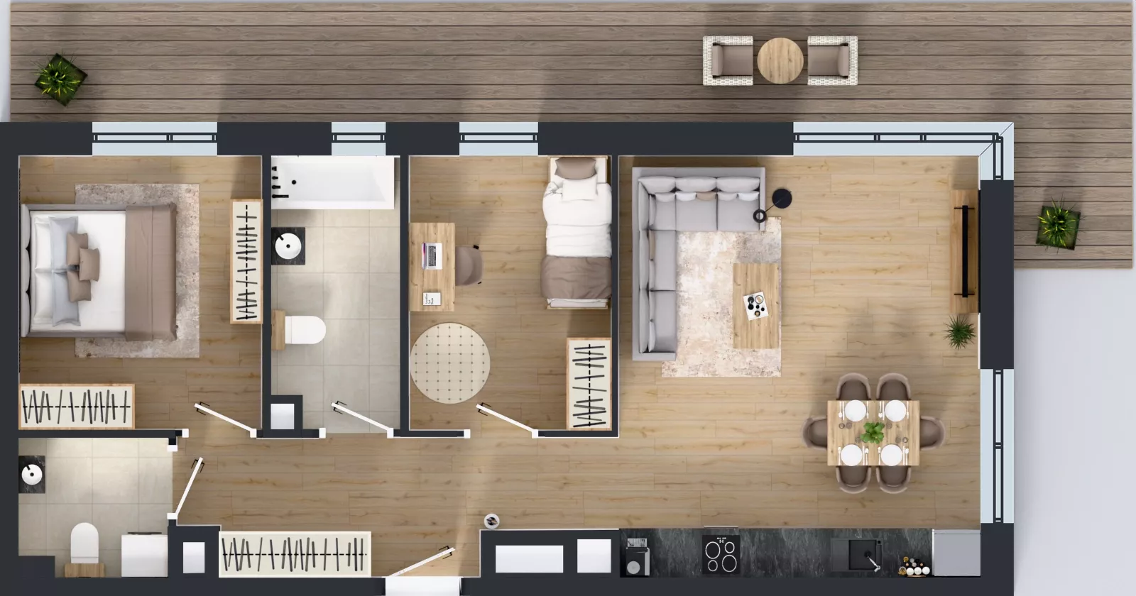 3 pokoje, mieszkanie 64,59 m², piętro 2, oferta nr B10-K1-2-7, ATAL Strachowicka II, Wrocław, Żerniki, Fabryczna, ul. Strachowicka