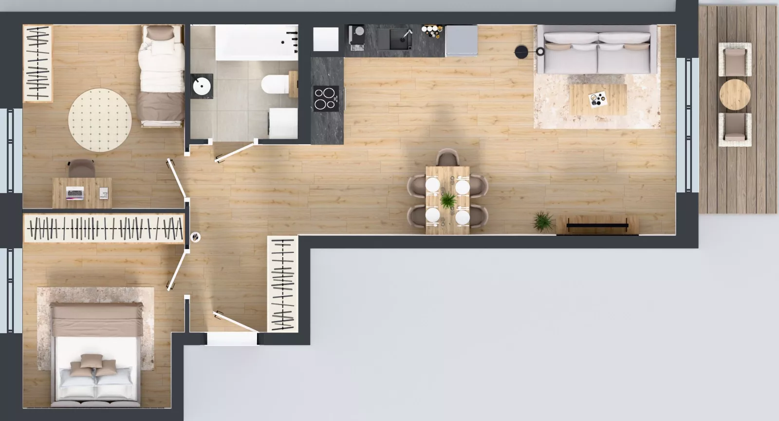 3 pokoje, mieszkanie 63,31 m², piętro 1, oferta nr B5-K2-1-1, ATAL Strachowicka II, Wrocław, Żerniki, Fabryczna, ul. Strachowicka