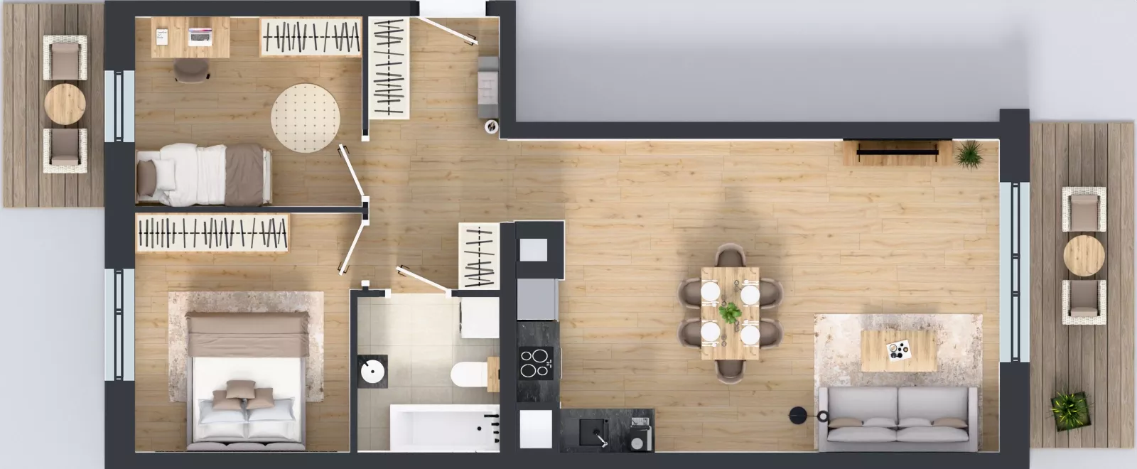 3 pokoje, mieszkanie 63,81 m², piętro 1, oferta nr B5-K1-1-5, ATAL Strachowicka II, Wrocław, Żerniki, Fabryczna, ul. Strachowicka