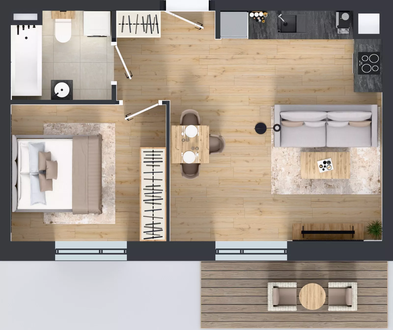 2 pokoje, mieszkanie 41,19 m², piętro 2, oferta nr B5-K3-2-2, ATAL Strachowicka II, Wrocław, Żerniki, Fabryczna, ul. Strachowicka