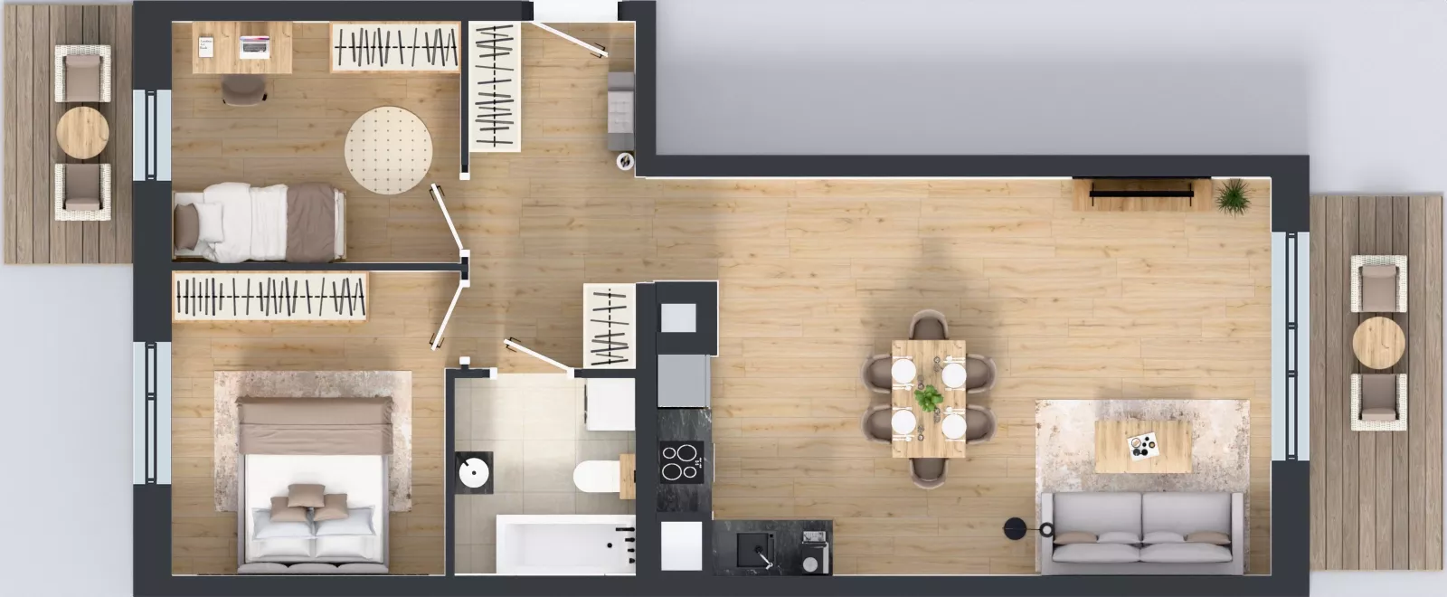 3 pokoje, mieszkanie 63,69 m², piętro 2, oferta nr B5-K1-2-5, ATAL Strachowicka II, Wrocław, Żerniki, Fabryczna, ul. Strachowicka