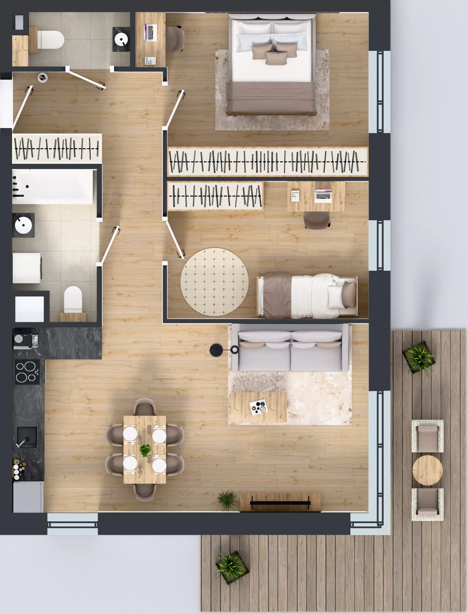 3 pokoje, mieszkanie 66,75 m², piętro 2, oferta nr B5-K2-2-4, ATAL Strachowicka II, Wrocław, Żerniki, Fabryczna, ul. Strachowicka