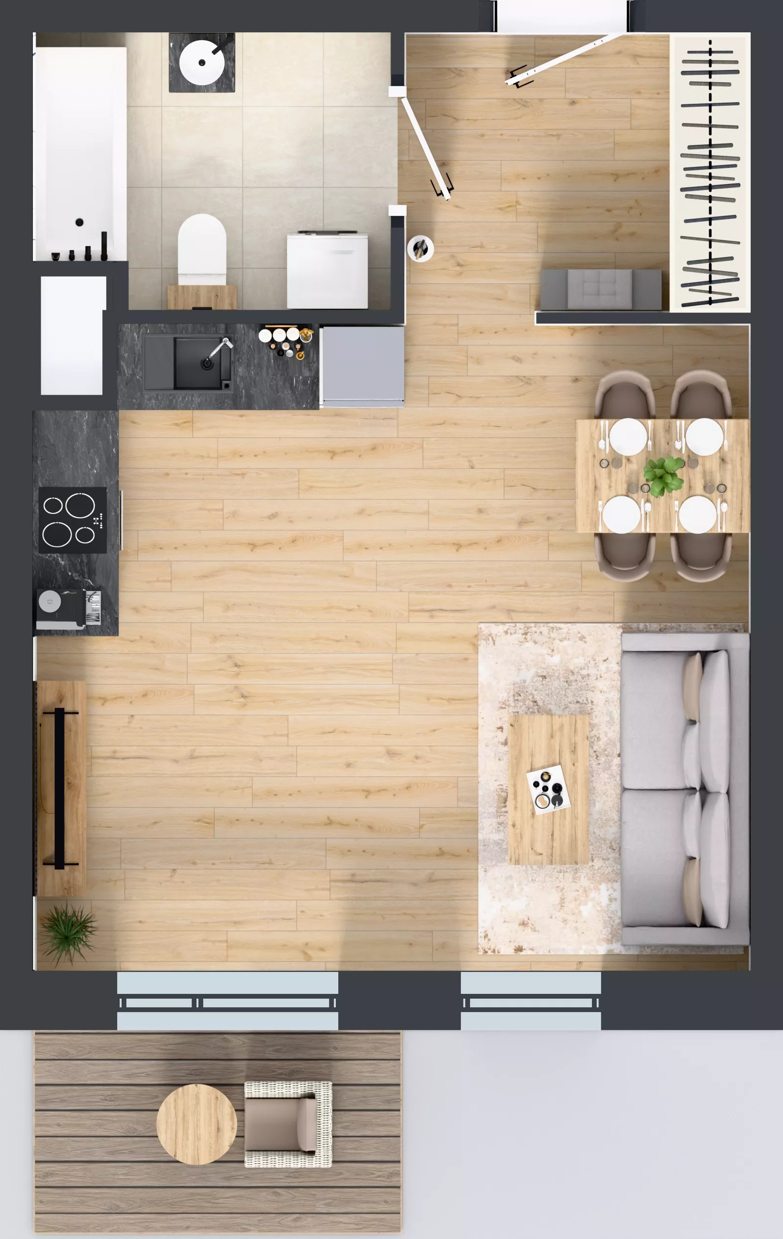 1 pokój, mieszkanie 35,41 m², piętro 3, oferta nr B5-K2-3-5, ATAL Strachowicka II, Wrocław, Żerniki, Fabryczna, ul. Strachowicka