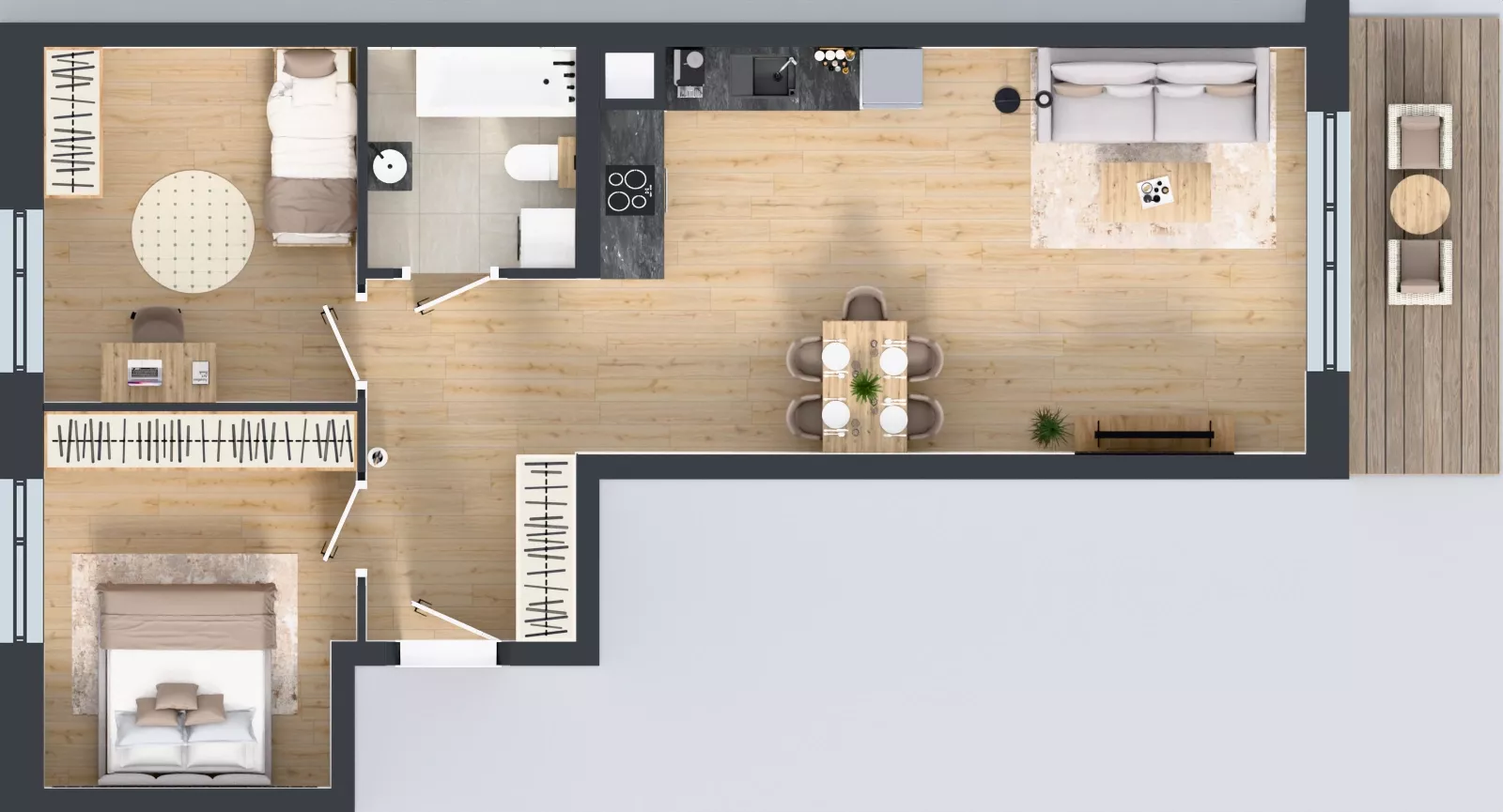 3 pokoje, mieszkanie 63,32 m², piętro 4, oferta nr B5-K2-4-1, ATAL Strachowicka II, Wrocław, Żerniki, Fabryczna, ul. Strachowicka