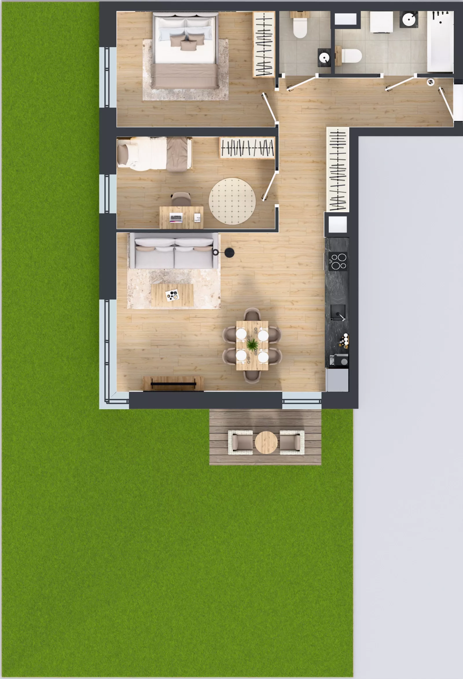 3 pokoje, mieszkanie 65,55 m², parter, oferta nr B6-K1-0-4, ATAL Strachowicka II, Wrocław, Żerniki, Fabryczna, ul. Strachowicka