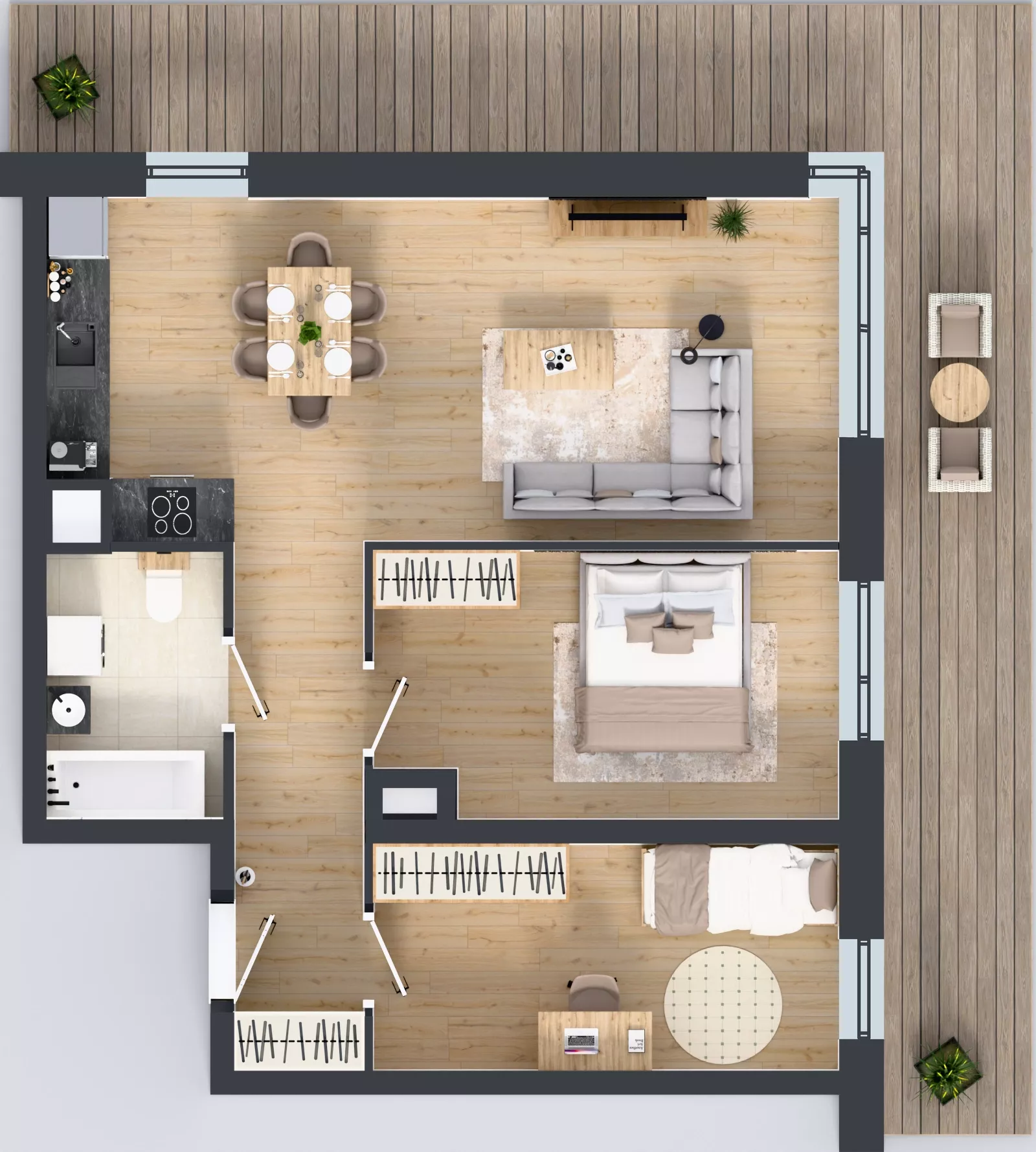 3 pokoje, mieszkanie 62,13 m², piętro 1, oferta nr B6-K1-1-2, ATAL Strachowicka II, Wrocław, Żerniki, Fabryczna, ul. Strachowicka