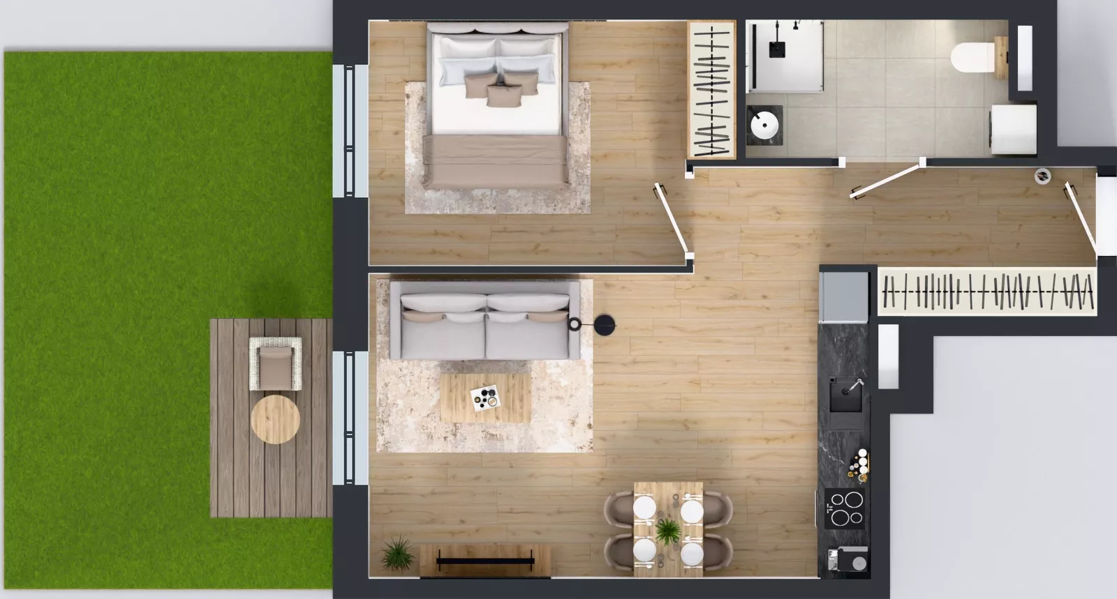2 pokoje, mieszkanie 48,36 m², parter, oferta nr B7-K1-0-7, ATAL Strachowicka II, Wrocław, Żerniki, Fabryczna, ul. Strachowicka