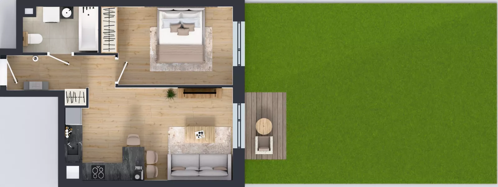 2 pokoje, mieszkanie 41,91 m², parter, oferta nr B8-K1-0-4, ATAL Strachowicka II, Wrocław, Żerniki, Fabryczna, ul. Strachowicka