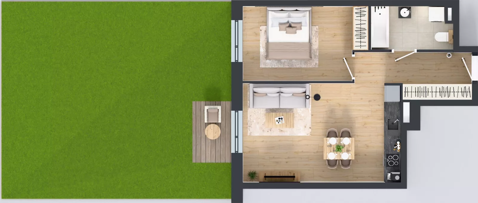 2 pokoje, mieszkanie 48,63 m², parter, oferta nr B8-K1-0-7, ATAL Strachowicka II, Wrocław, Żerniki, Fabryczna, ul. Strachowicka