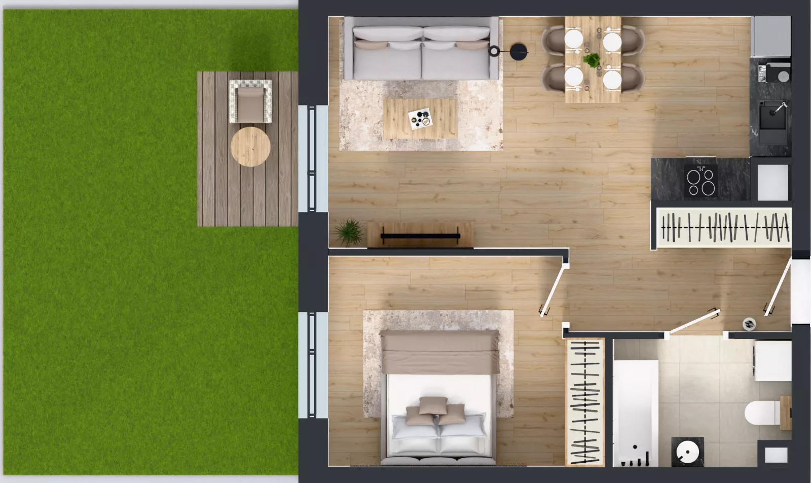 2 pokoje, mieszkanie 45,13 m², parter, oferta nr B9-K2-0-2, ATAL Strachowicka II, Wrocław, Żerniki, Fabryczna, ul. Strachowicka