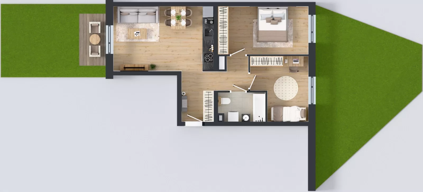 3 pokoje, mieszkanie 58,55 m², parter, oferta nr B9-K4-0-1, ATAL Strachowicka II, Wrocław, Żerniki, Fabryczna, ul. Strachowicka