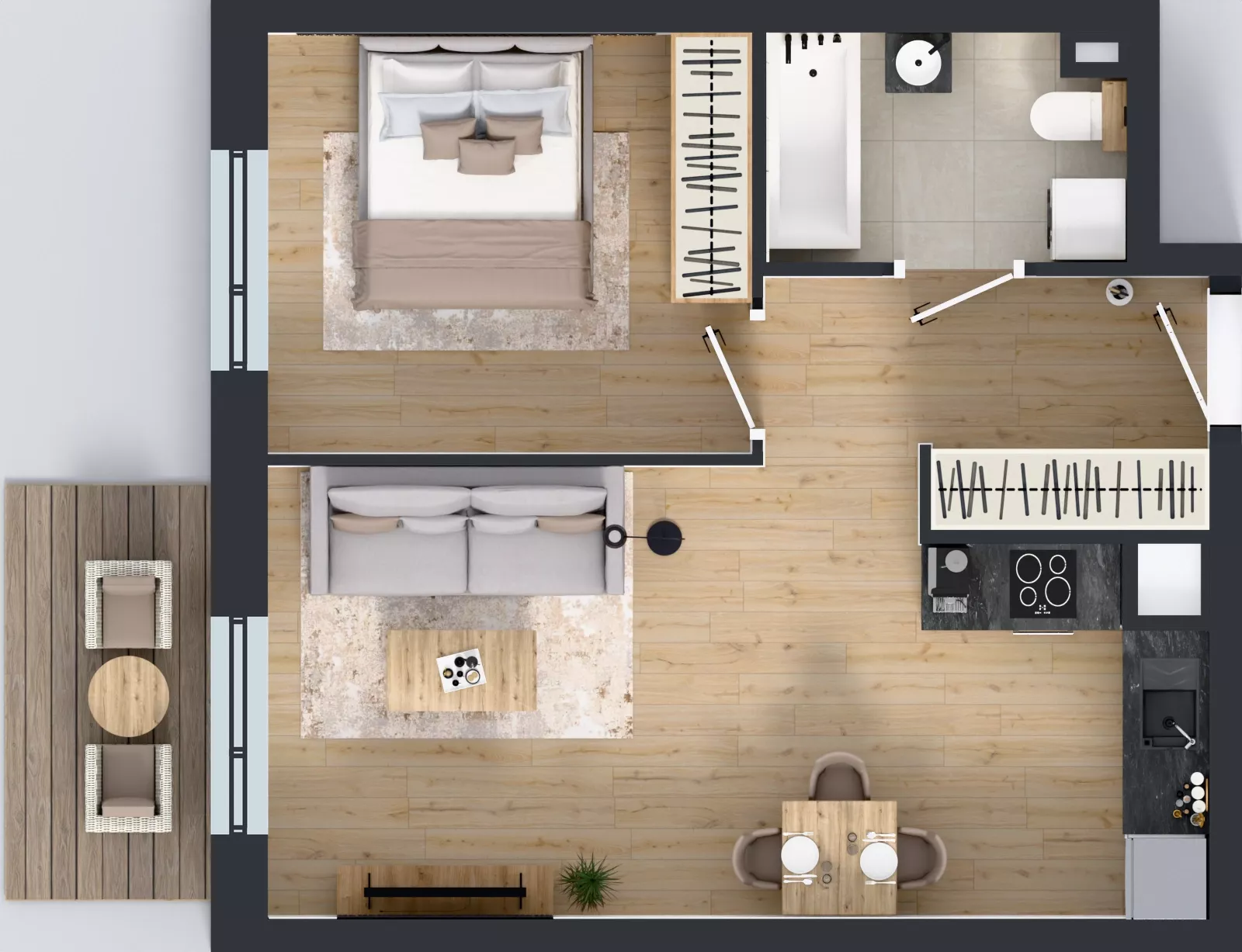 2 pokoje, mieszkanie 42,38 m², piętro 1, oferta nr B9-K3-1-2, ATAL Strachowicka II, Wrocław, Żerniki, Fabryczna, ul. Strachowicka
