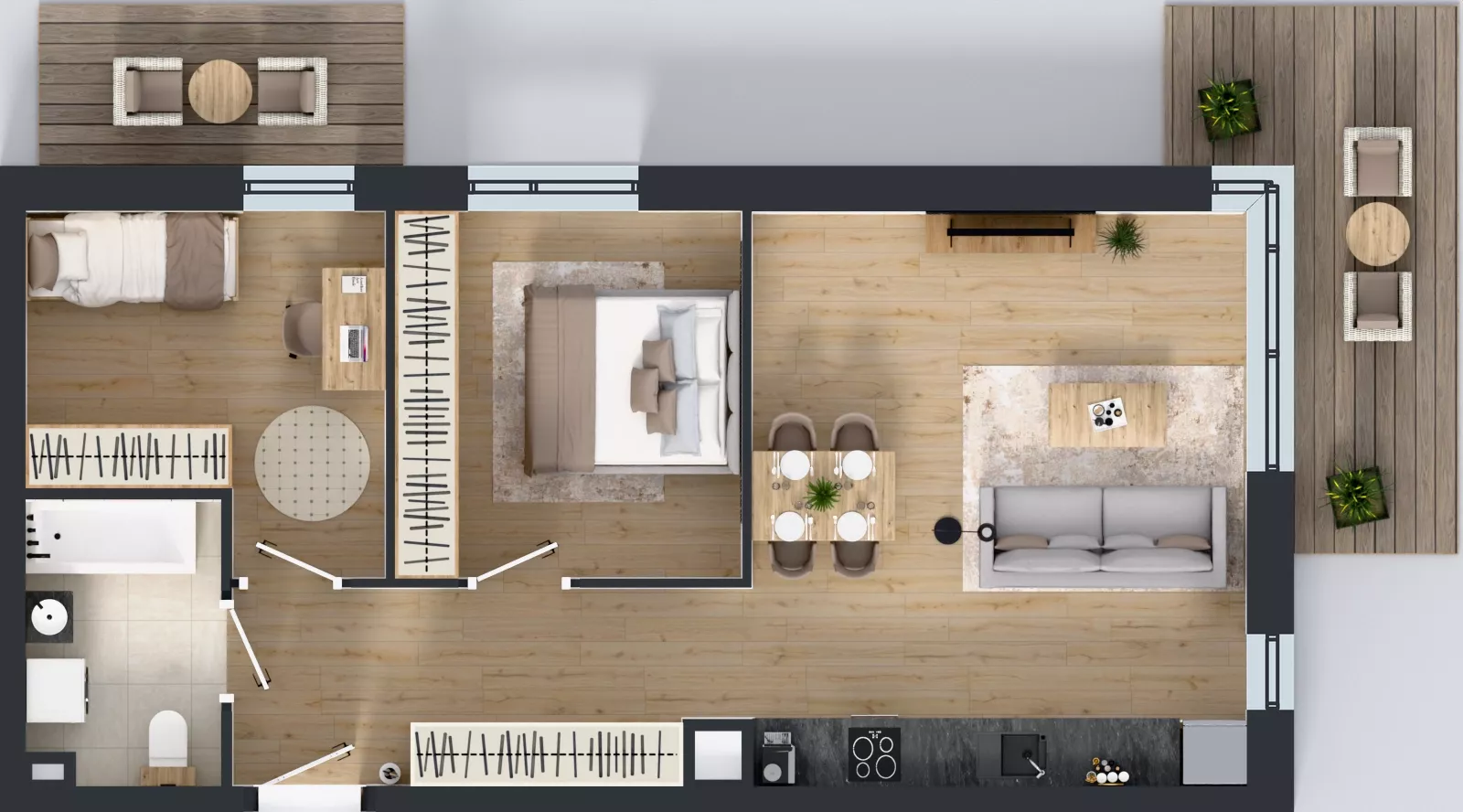 3 pokoje, mieszkanie 59,62 m², piętro 1, oferta nr B9-K4-1-4, ATAL Strachowicka II, Wrocław, Żerniki, Fabryczna, ul. Strachowicka