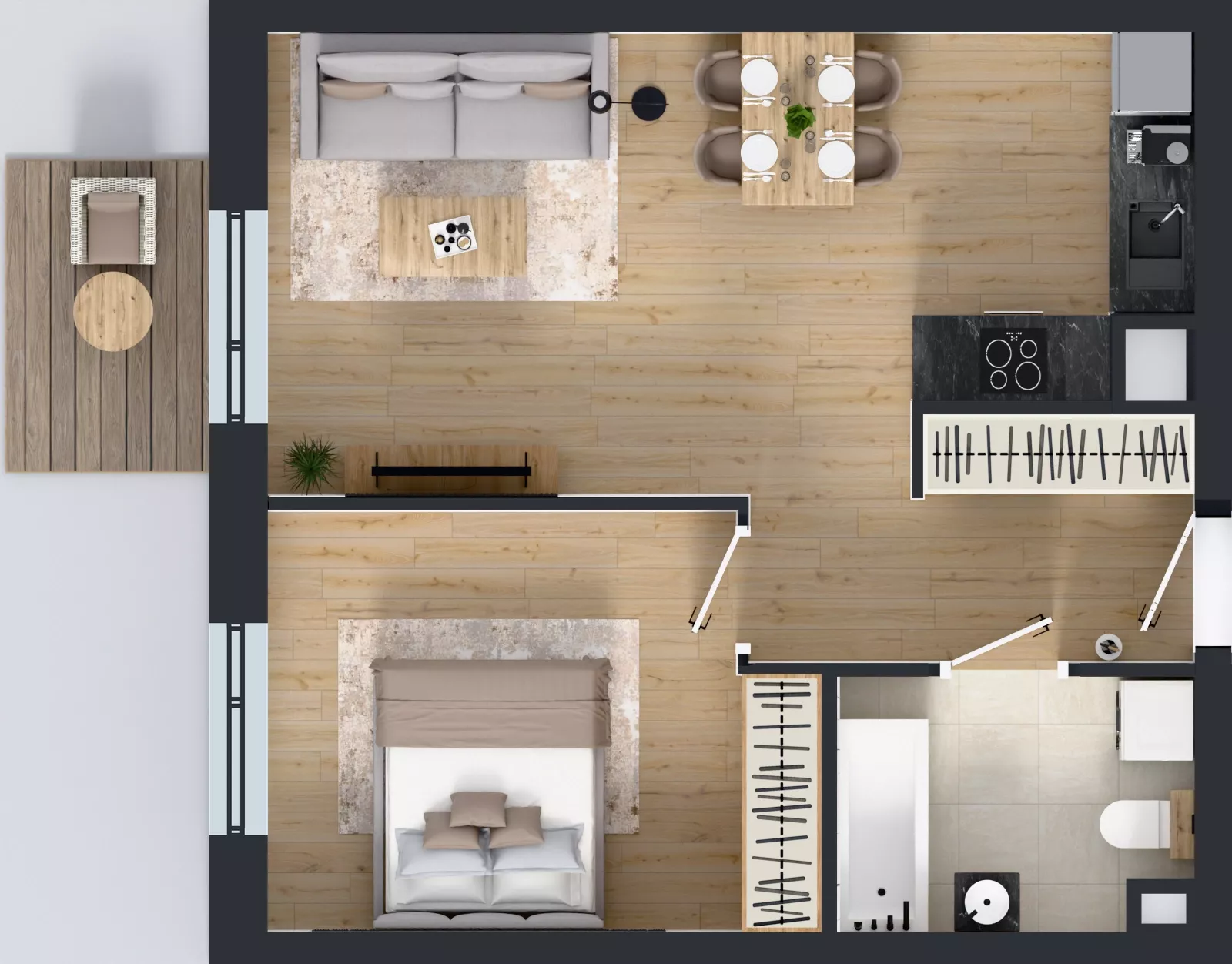 2 pokoje, mieszkanie 45,02 m², piętro 2, oferta nr B9-K2-2-3, ATAL Strachowicka II, Wrocław, Żerniki, Fabryczna, ul. Strachowicka