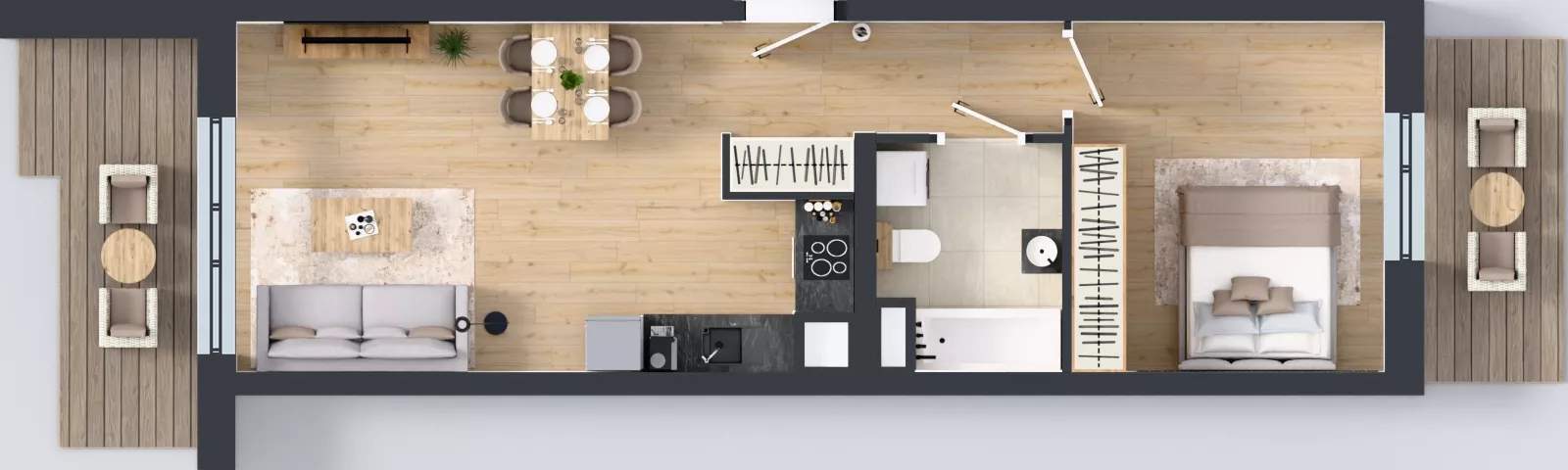 2 pokoje, mieszkanie 46,05 m², piętro 2, oferta nr B9-K2-2-1, ATAL Strachowicka II, Wrocław, Żerniki, Fabryczna, ul. Strachowicka