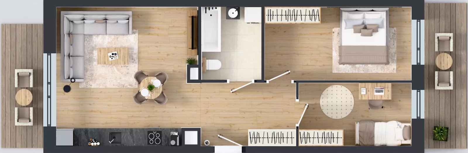 3 pokoje, mieszkanie 60,09 m², piętro 2, oferta nr B9-K1-2-4, ATAL Strachowicka II, Wrocław, Żerniki, Fabryczna, ul. Strachowicka