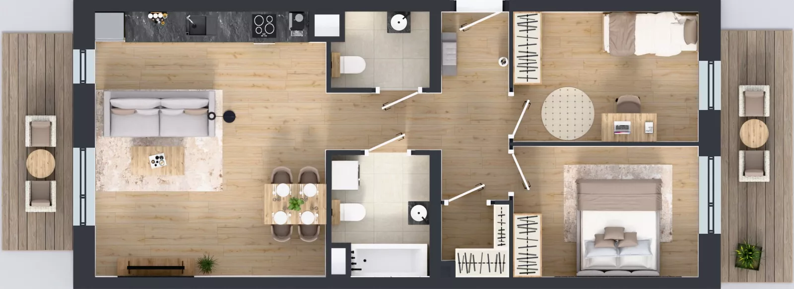 3 pokoje, mieszkanie 65,56 m², piętro 2, oferta nr B9-K2-2-5, ATAL Strachowicka II, Wrocław, Żerniki, Fabryczna, ul. Strachowicka
