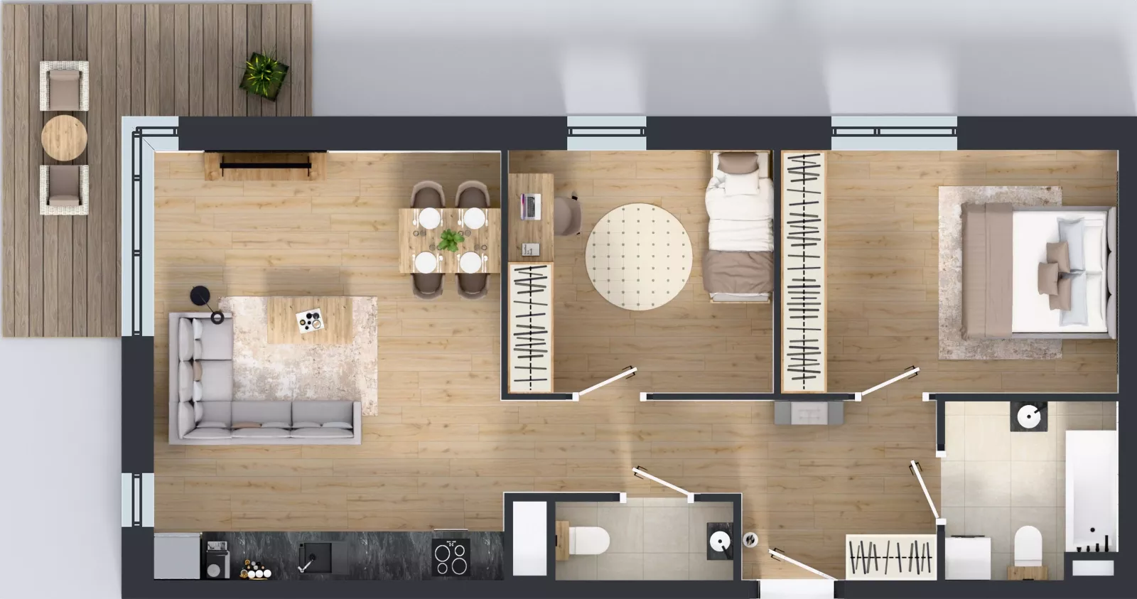 3 pokoje, mieszkanie 67,23 m², piętro 3, oferta nr B9-K2-3-2, ATAL Strachowicka II, Wrocław, Żerniki, Fabryczna, ul. Strachowicka