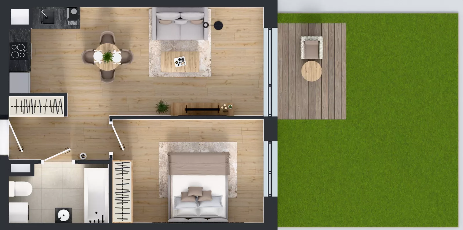 2 pokoje, mieszkanie 44,00 m², parter, oferta nr B10-K3-0-3, Żerniki Na Novo III, Wrocław, Żerniki, ul. Maxa Berga