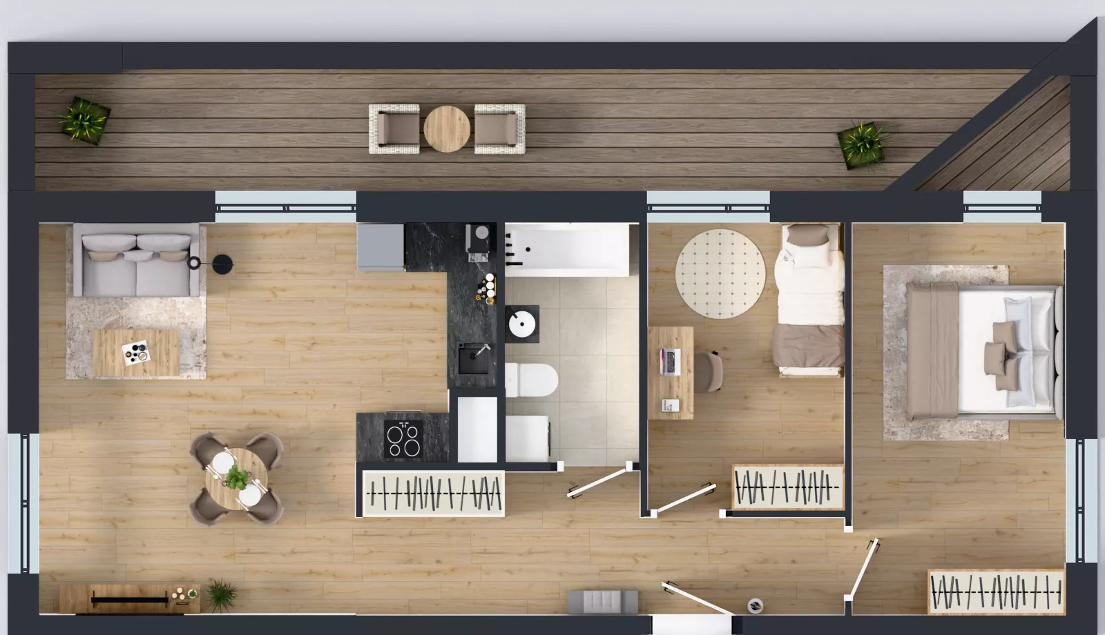 3 pokoje, mieszkanie 63,73 m², piętro 1, oferta nr B10-K1-1-1, Żerniki Na Novo III, Wrocław, Żerniki, ul. Maxa Berga