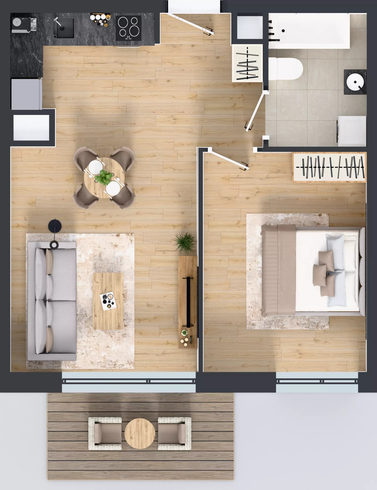 2 pokoje, mieszkanie 46,12 m², piętro 1, oferta nr B10-K2-1-2, Żerniki Na Novo III, Wrocław, Żerniki, ul. Maxa Berga
