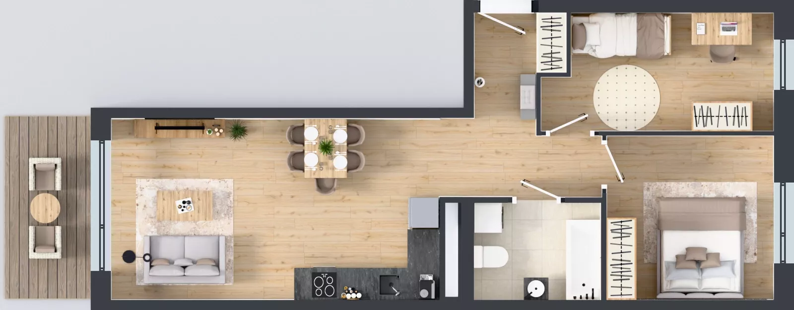 3 pokoje, mieszkanie 57,23 m², piętro 1, oferta nr B10-K2-1-3, Żerniki Na Novo III, Wrocław, Żerniki, ul. Maxa Berga