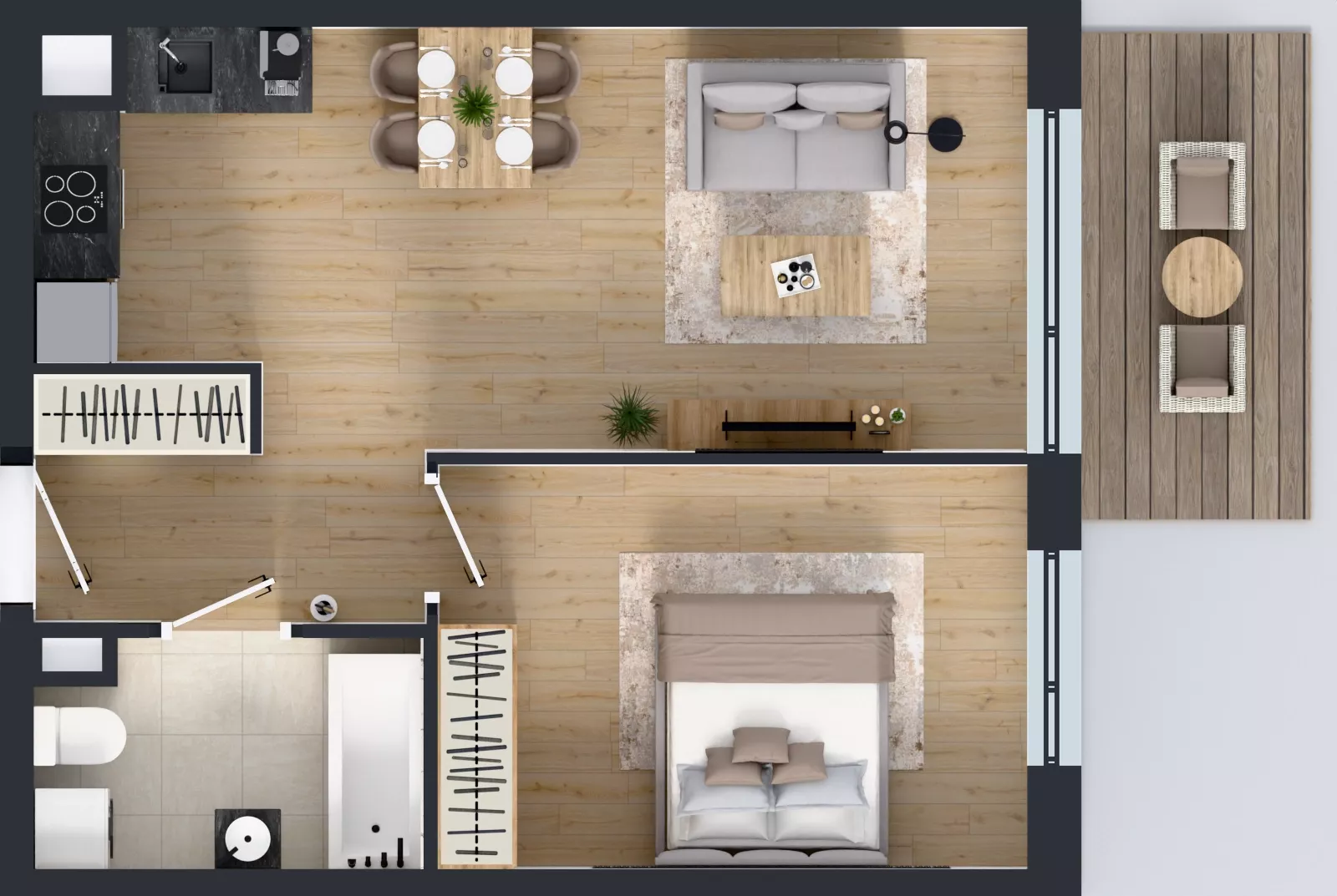 2 pokoje, mieszkanie 44,06 m², piętro 1, oferta nr B10-K3-1-3, Żerniki Na Novo III, Wrocław, Żerniki, ul. Maxa Berga
