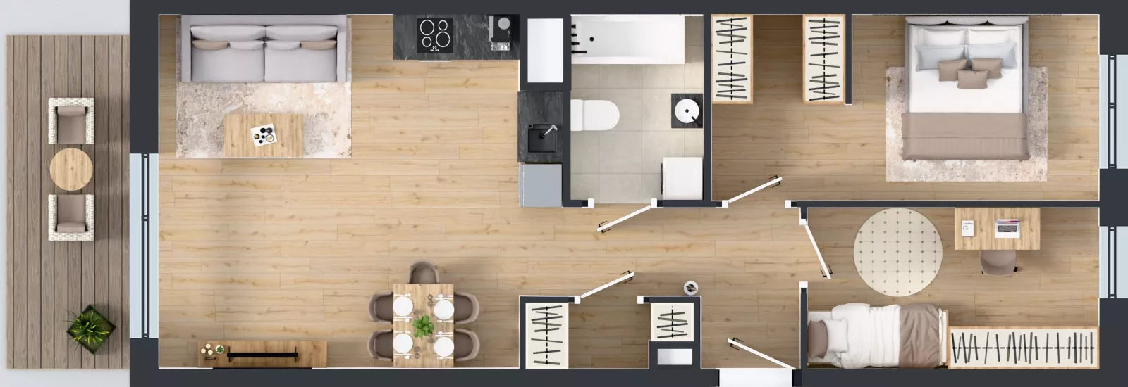 3 pokoje, mieszkanie 62,58 m², piętro 2, oferta nr B10-K2-2-1, Żerniki Na Novo III, Wrocław, Żerniki, ul. Maxa Berga