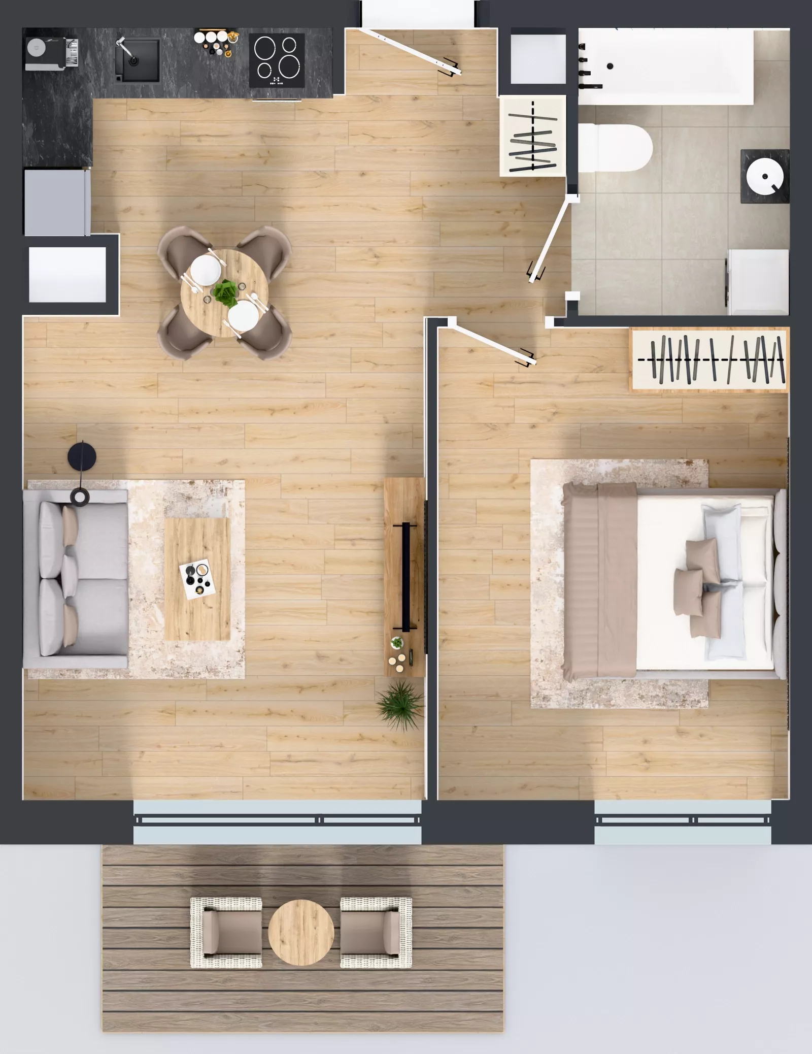 2 pokoje, mieszkanie 46,12 m², piętro 2, oferta nr B10-K2-2-2, Żerniki Na Novo III, Wrocław, Żerniki, ul. Maxa Berga
