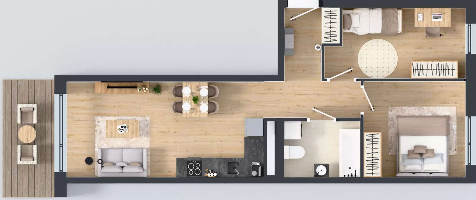 3 pokoje, mieszkanie 54,23 m², piętro 3, oferta nr B10-K1-3-3, Żerniki Na Novo III, Wrocław, Żerniki, ul. Maxa Berga
