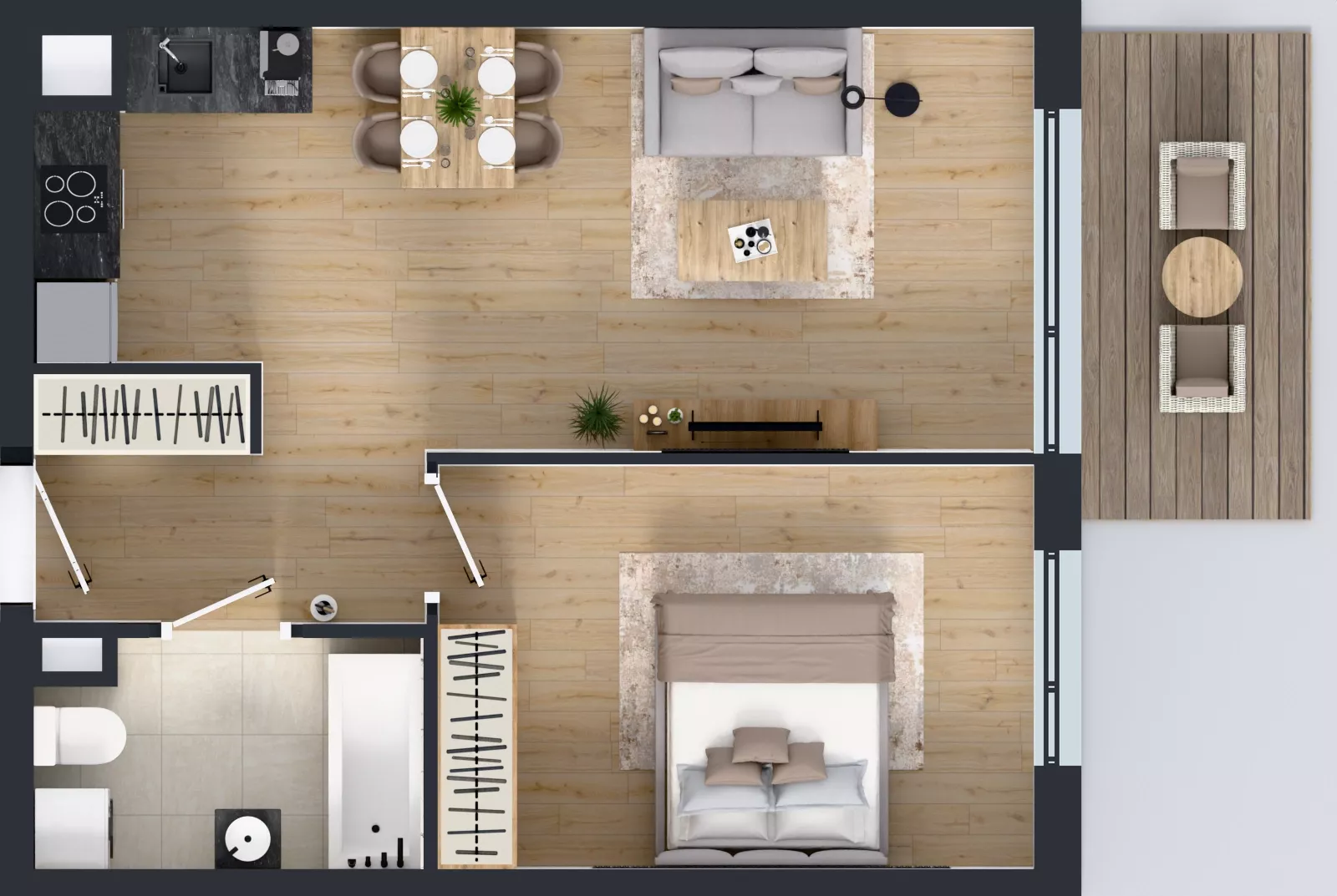 2 pokoje, mieszkanie 44,41 m², piętro 3, oferta nr B10-K3-3-3, Żerniki Na Novo III, Wrocław, Żerniki, ul. Maxa Berga