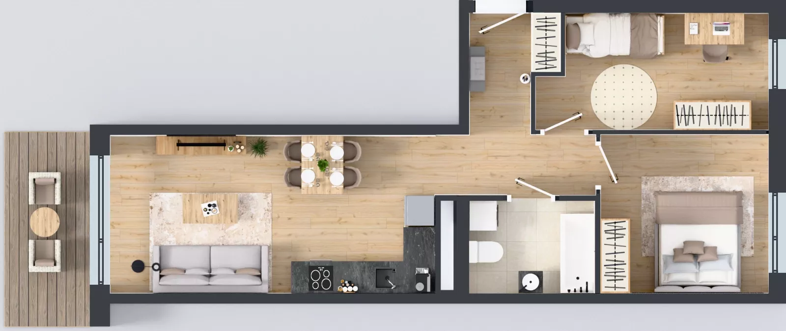 3 pokoje, mieszkanie 54,23 m², piętro 4, oferta nr B10-K1-4-3, Żerniki Na Novo III, Wrocław, Żerniki, ul. Maxa Berga