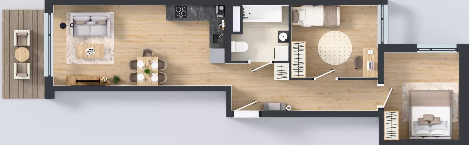 3 pokoje, mieszkanie 58,23 m², piętro 4, oferta nr B10-K3-4-4, Żerniki Na Novo III, Wrocław, Żerniki, ul. Maxa Berga