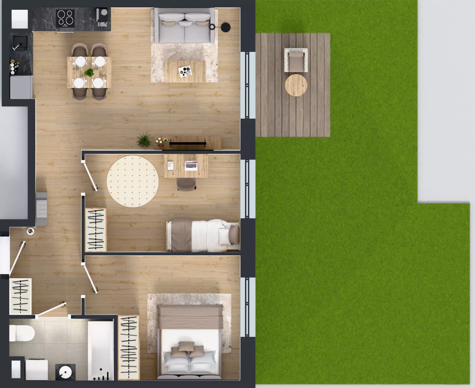3 pokoje, mieszkanie 57,75 m², parter, oferta nr B11-K1-0-2, Żerniki Na Novo III, Wrocław, Żerniki, ul. Maxa Berga