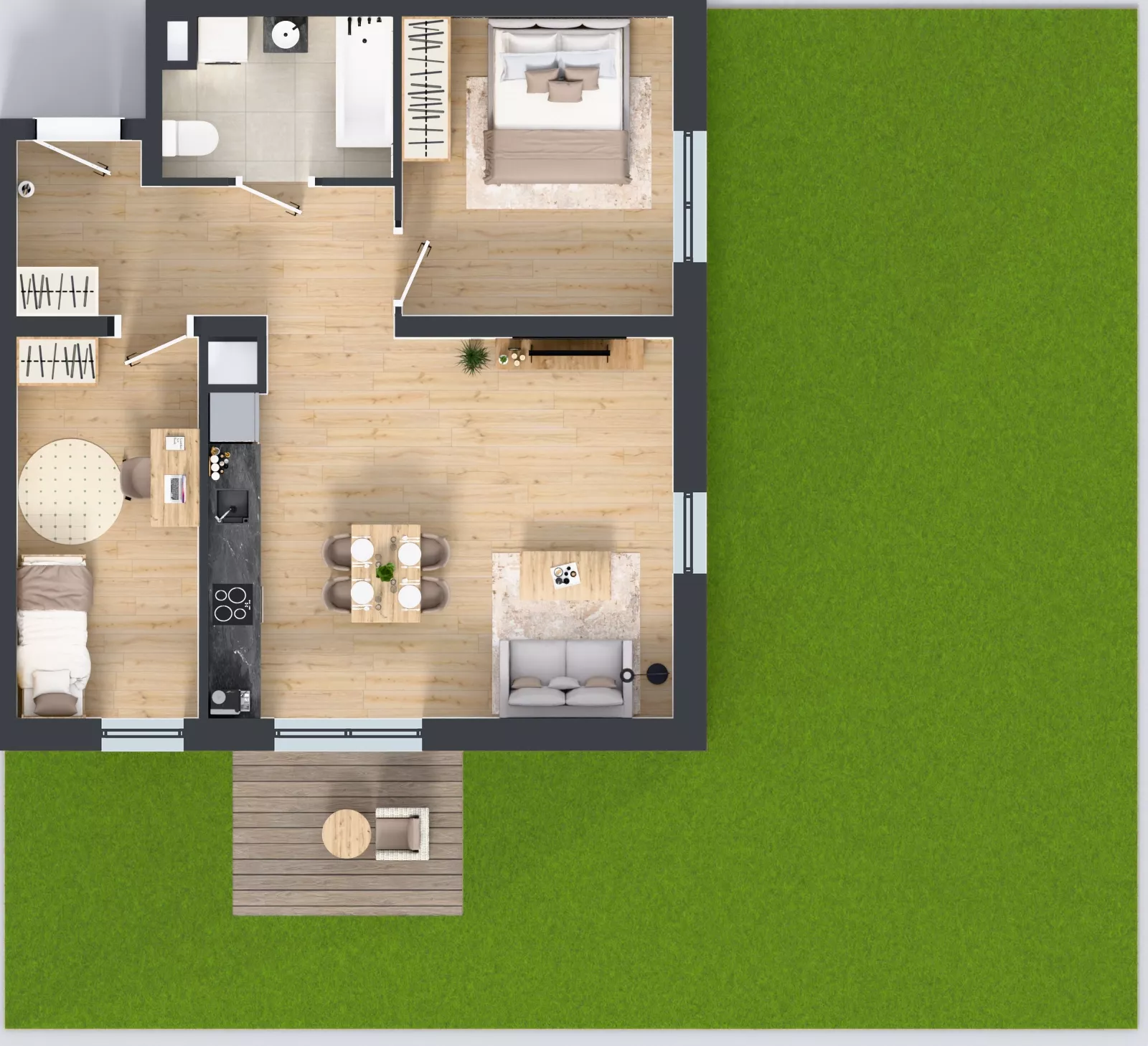 3 pokoje, mieszkanie 61,79 m², parter, oferta nr B11-K1-0-3, Żerniki Na Novo III, Wrocław, Żerniki, ul. Maxa Berga