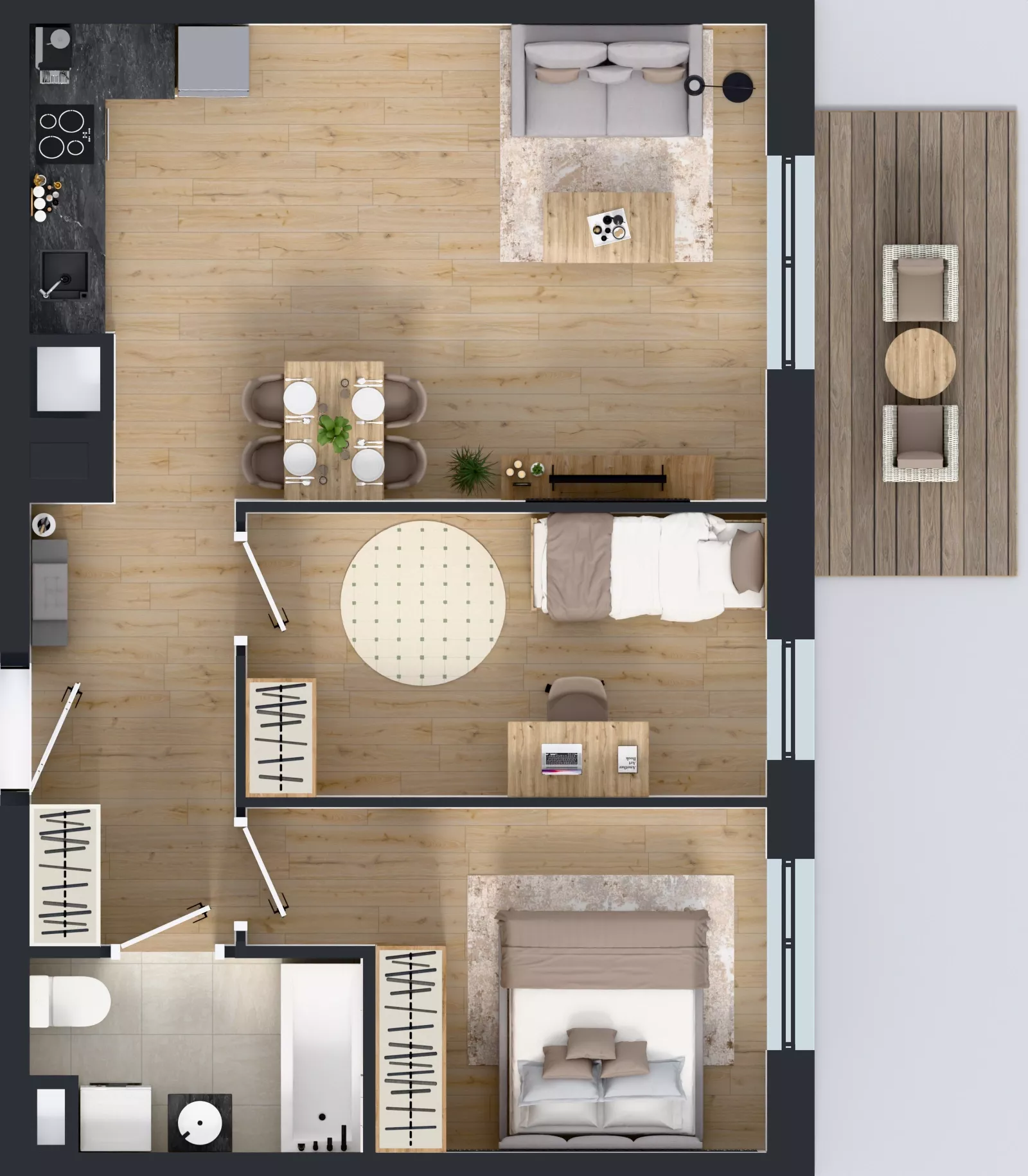 3 pokoje, mieszkanie 56,44 m², piętro 1, oferta nr B11-K1-1-2, Żerniki Na Novo III, Wrocław, Żerniki, ul. Maxa Berga