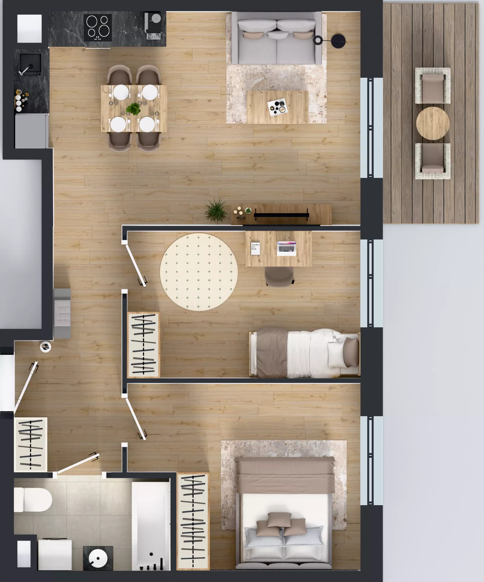 3 pokoje, mieszkanie 57,66 m², piętro 1, oferta nr B11-K1-1-3, Żerniki Na Novo III, Wrocław, Żerniki, ul. Maxa Berga