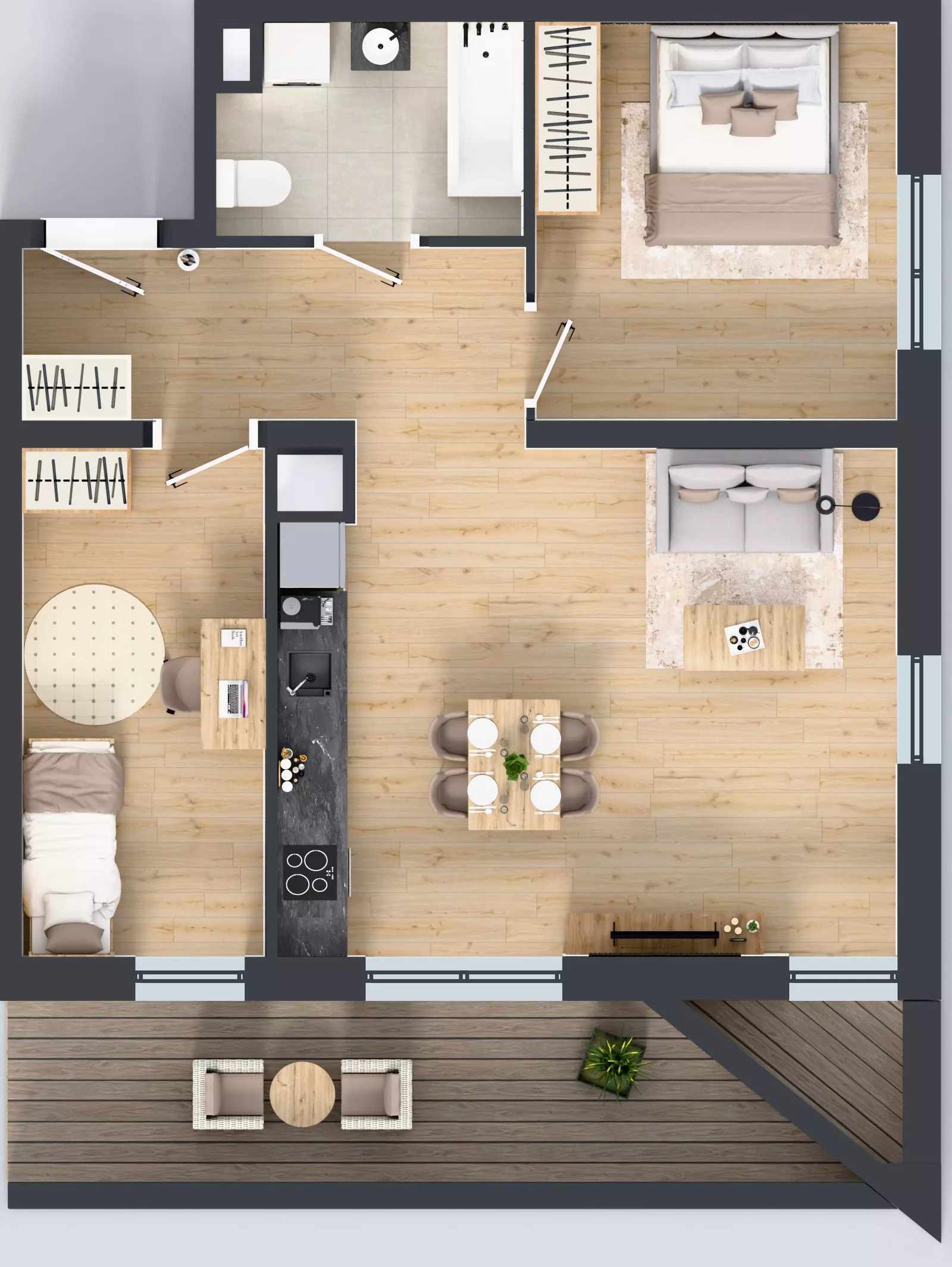 3 pokoje, mieszkanie 60,95 m², piętro 1, oferta nr B11-K1-1-4, Żerniki Na Novo III, Wrocław, Żerniki, ul. Maxa Berga