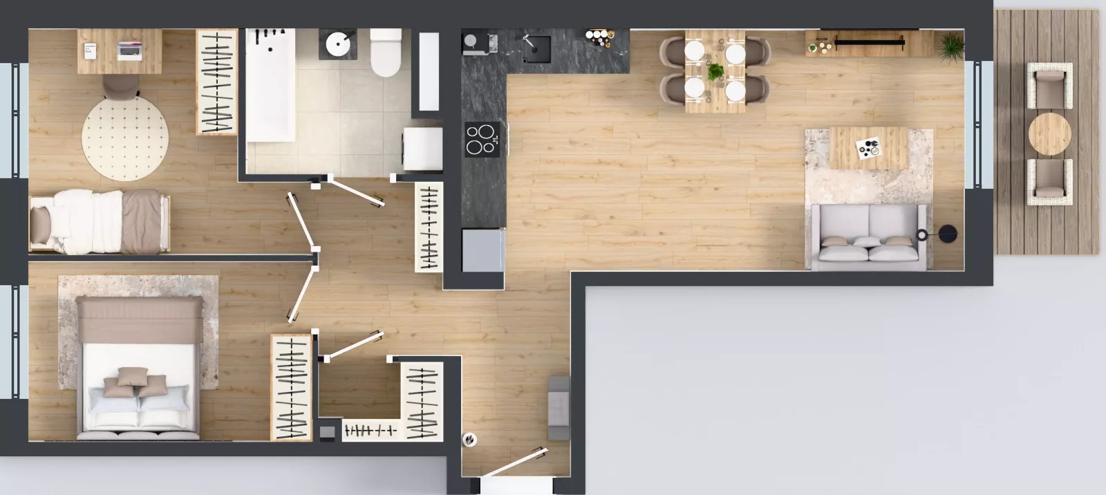 3 pokoje, mieszkanie 59,85 m², piętro 1, oferta nr B11-K2-1-3, Żerniki Na Novo III, Wrocław, Żerniki, ul. Maxa Berga