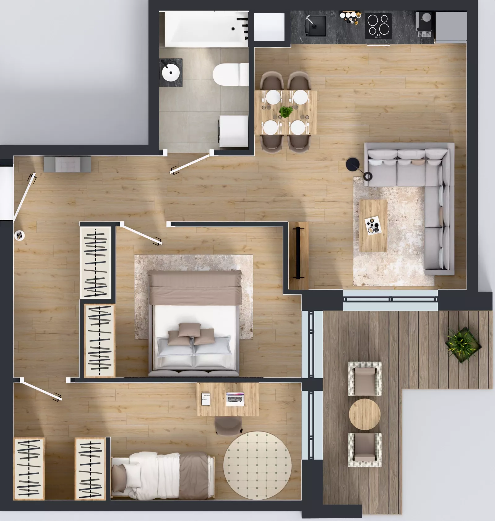 3 pokoje, mieszkanie 57,48 m², piętro 1, oferta nr B11-K2-1-4, Żerniki Na Novo III, Wrocław, Żerniki, ul. Maxa Berga